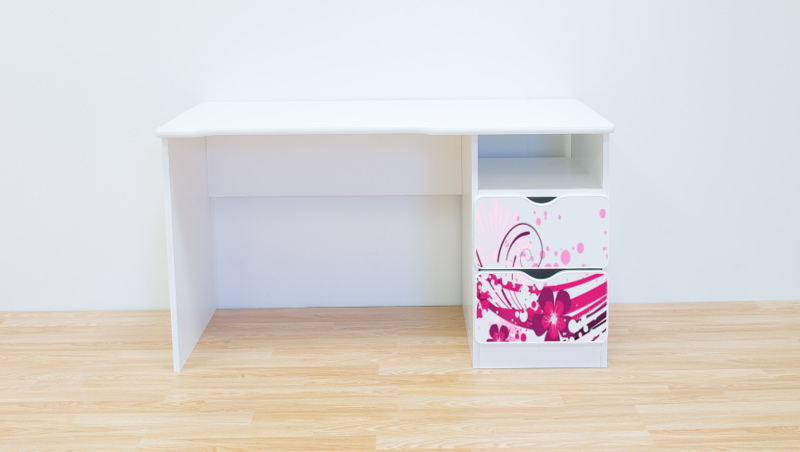 Becks písací stolík pravý Flower Pink